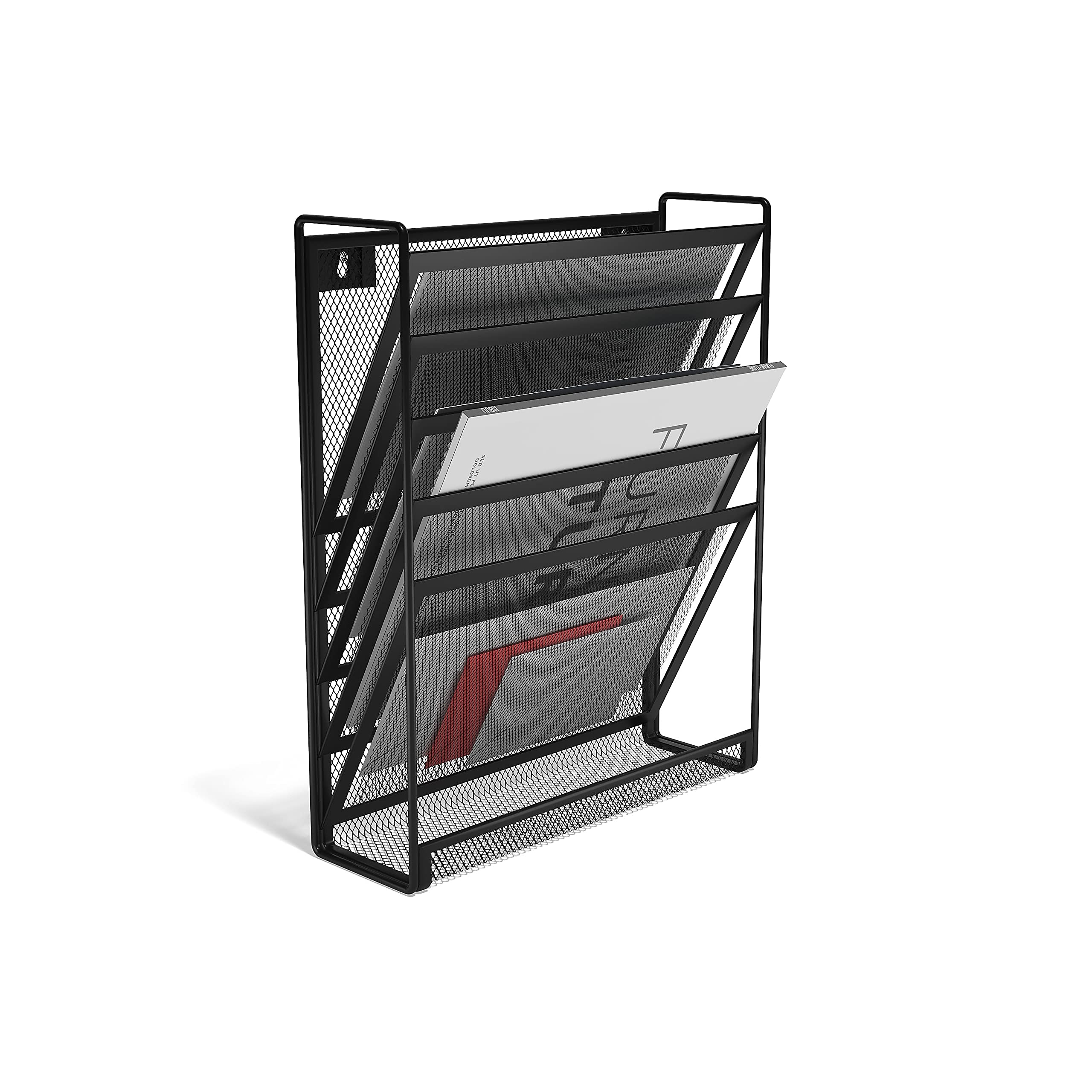 Tru Red 5-Pocket Mesh Letter Wall File, Black (Tr57582-Cc)