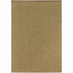 HomeRoots Polypropylene 2’x4’ Solid Tan Indoor Outdoor Scatter Rug