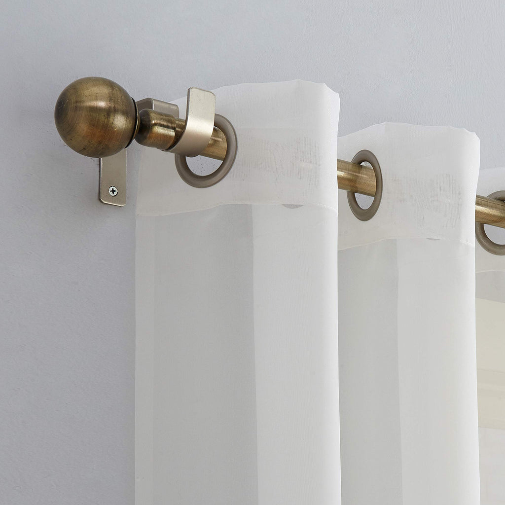 No. 918 Emily Sheer Voile Grommet Curtain Panel, 59'' X 120'', Eggshell Off-White