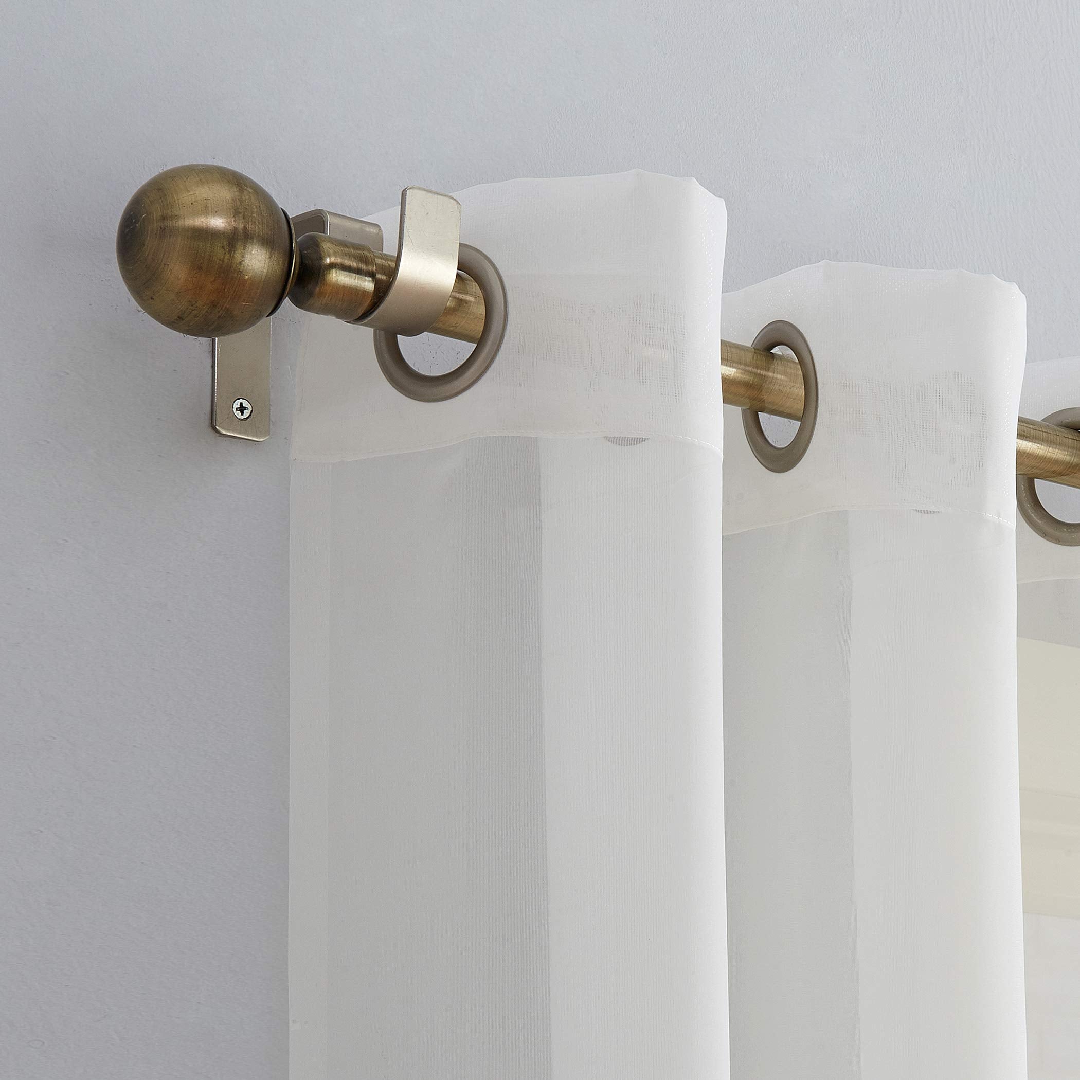 No. 918 Emily Sheer Voile Grommet Curtain Panel, 59'' X 120'', Eggshell Off-White