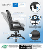Boss Office Products Executive Leatherplus Chair With Padded Arms In Black