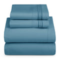 Hearth & Harbor Queen Size Sheets - 4 Piece Bed Sheet Set, Hotel Luxury Double Brushed Bed Sheets - Extra Soft Bedding Sheets & Pillowcases, Queen, Blue Heaven