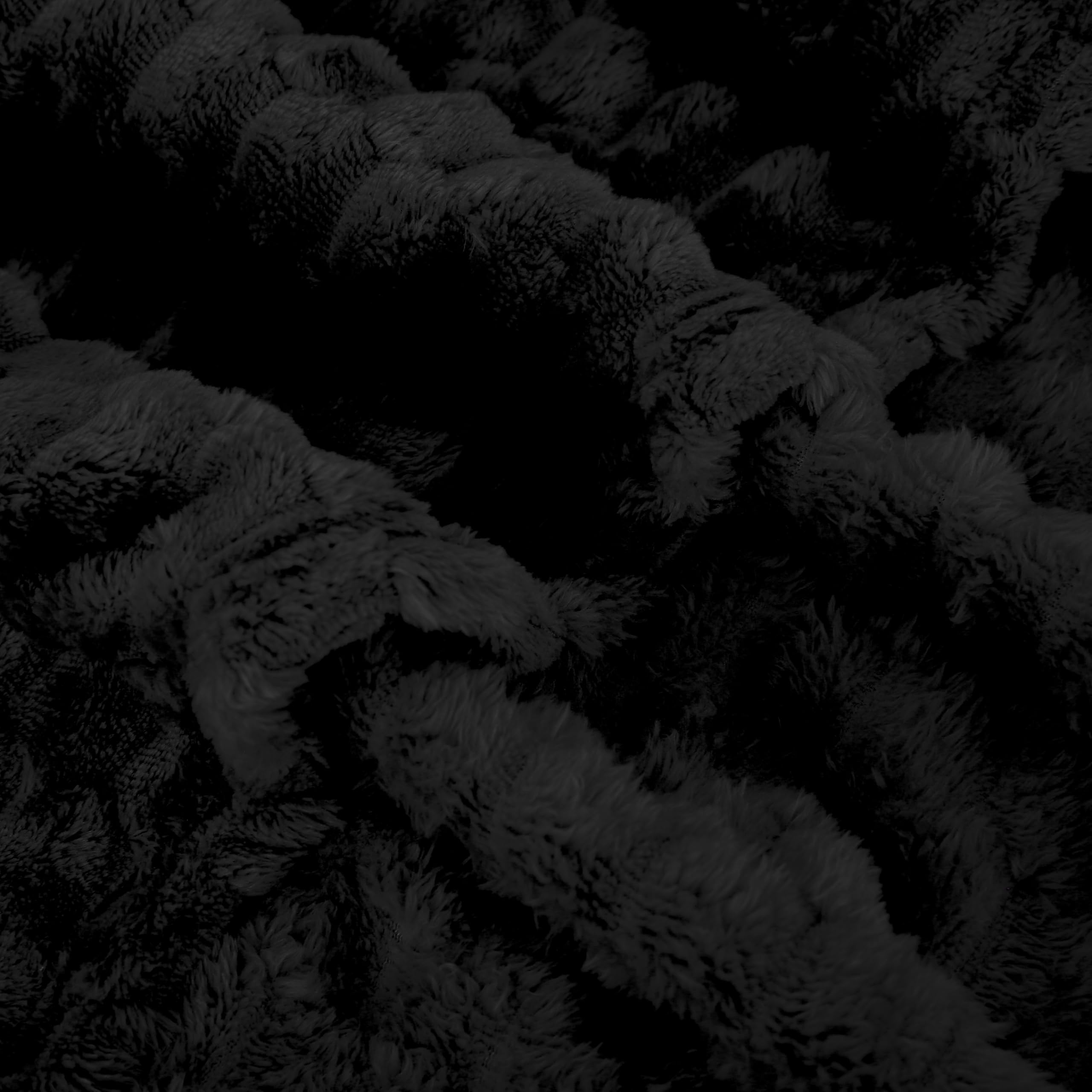 Black Throw Blanket 50''  70'' Inches Gifts For Mom Fuzzy 3D Jacquard Decorative Flannel Fleece Super Soft Plush Cozy Blanket Fo
