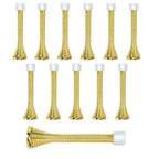 Kiseer 12 Pack Spring Door Stops 3 1/4' Flexible Heavy Duty Spring Door Stopper With Rustproof Screw Rubber Bumper Tips (Gold)