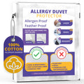Allersoft| All Cotton Dust, Pet Dander, Feather, Pollen & Allergy Control Duvet Protector (112X98)