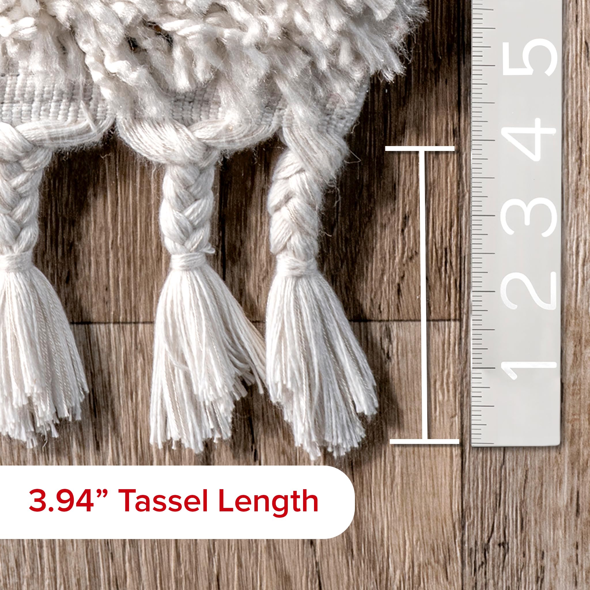 Nuloom Brooke Shag Tasseled Area Rug - 7X9 Shag Area Rug Casual Ivory Rugs For Living Room Bedroom Dining Room Nursery