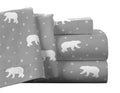 Pointehaven Flannel Deep Pocket Set With Oversized Flat Sheet, Twin Xl, Polar Bear