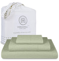 Threadmill 500 Thread Count Twin Size 3 Pc Luxury Cotton Bedding Set, Jacquard Floria Sage Green, Damask Sheets with 15'' Elasti