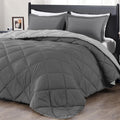 Downluxe Queen Comforter Set - Charcoal And Grey Queen Comforter, Soft Bedding Sets For All Seasons -3 Pieces - 1 Comforter (88'