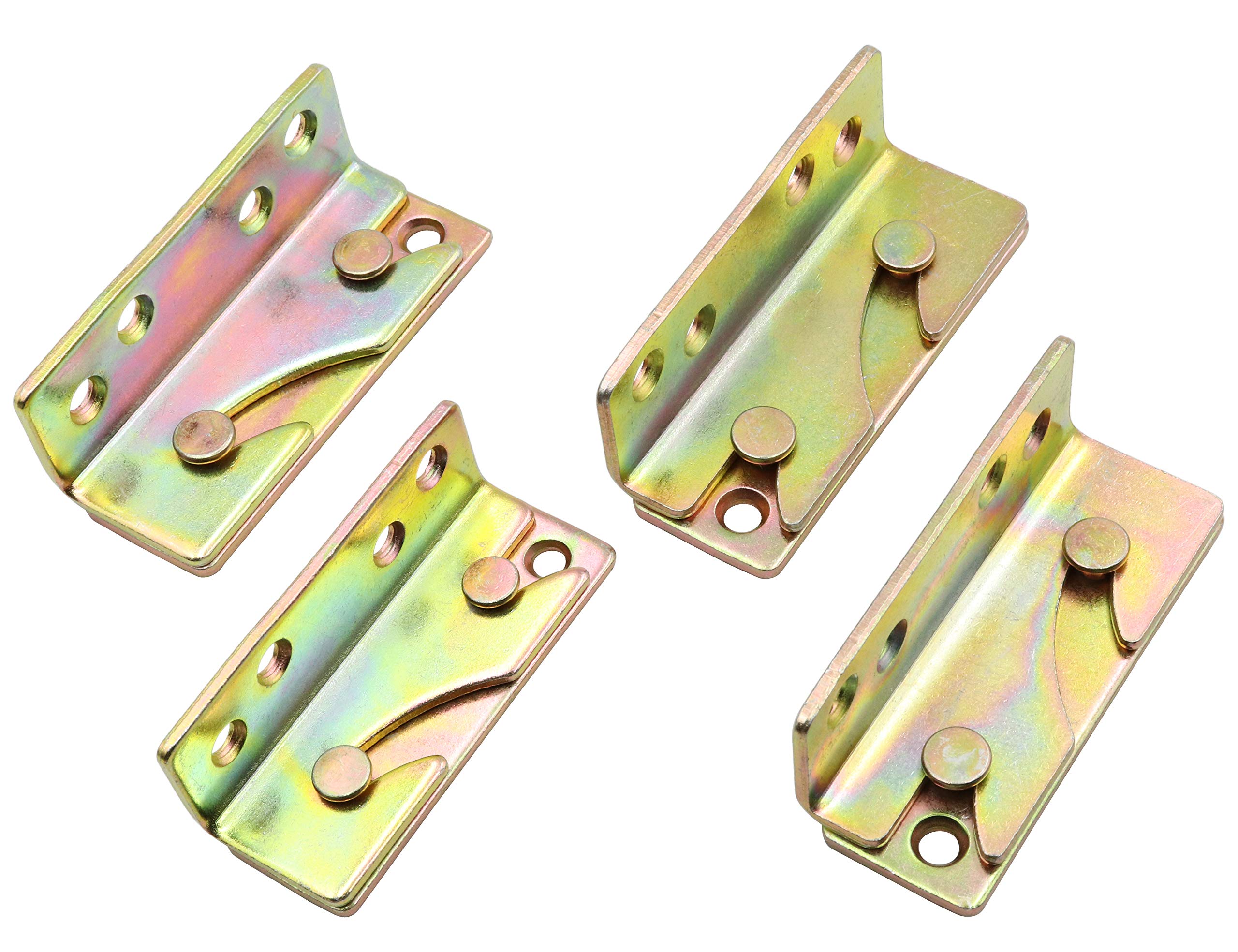 LBY Bed Rail Brackets, Heavy Duty Non-Mortise Bracket Fastener, Bed Buckle Lock, Bed Rail Fittings, Invisible Bed Connector, (a 