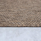 Solid Outdoor Rug For Patio Or Balcony Weatherproof In Mottled Brown, Size: 6'7' X 9'2'