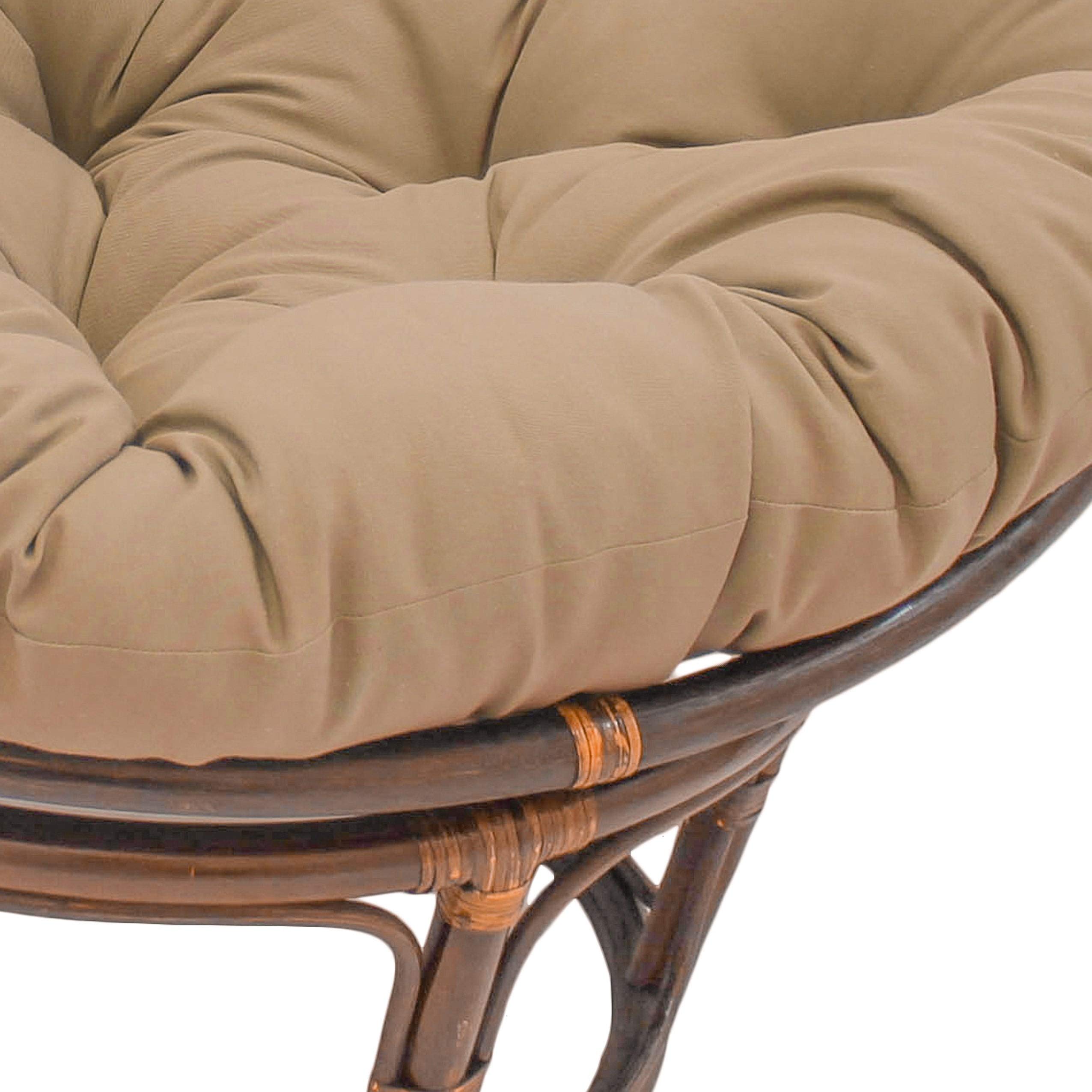 Blazing Needles Twill Papasan Cushion, 52" x 6" x 52", Steel Grey