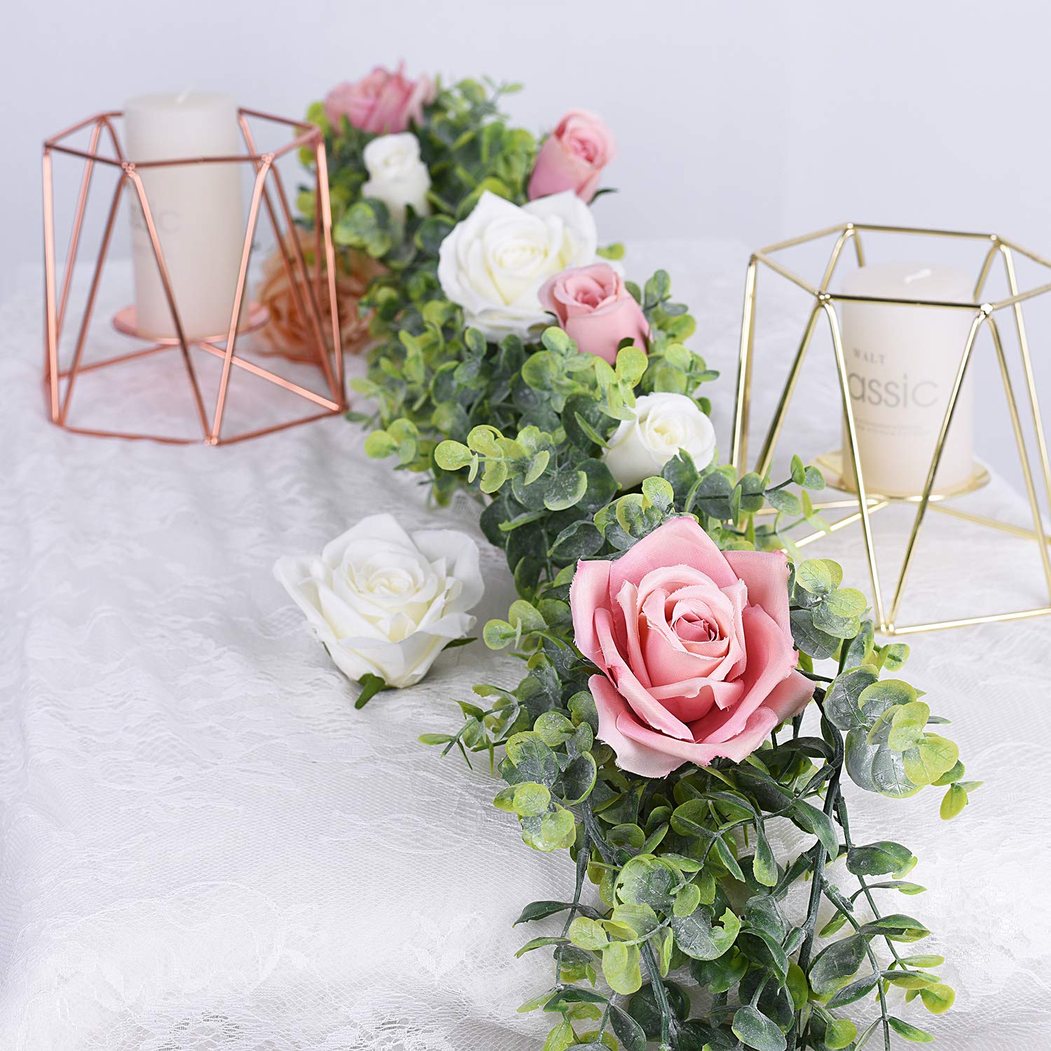 Lvydec 6 Pack Artificial Eucalyptus Garland, Fake Eucalyptus Greenery Garland Wedding Backdrop Arch Wall Decor, 6 Feet/Strand Fa