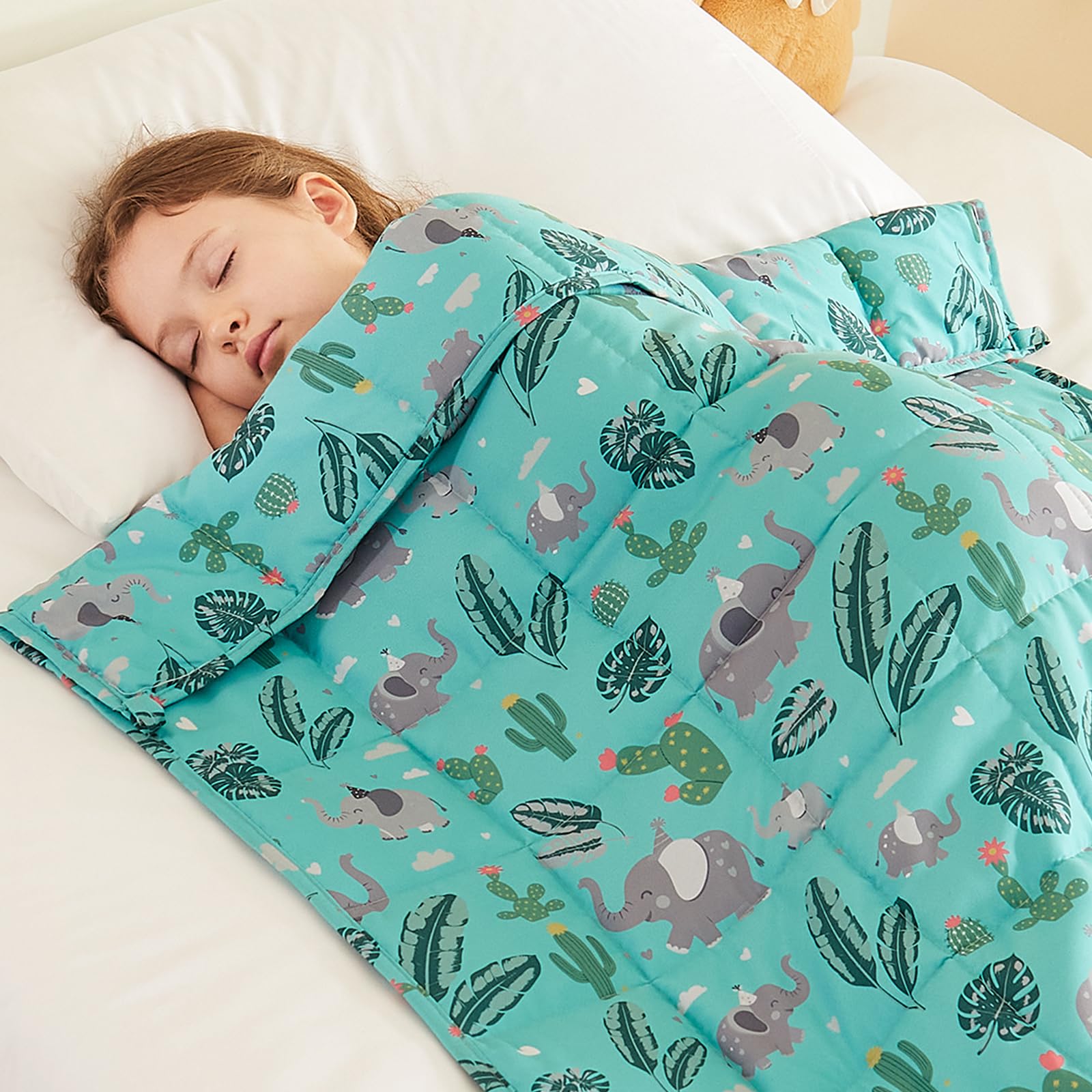 HOSUKKO Weighted Blanket - 3 lbs Green Bush Heavy Blanket - Breathable Blanket(36 * 48 inches, 3 lbs)