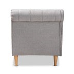 Baxton Studio Emeline Modern and Contemporary Grey Fabric Upholstered Oak Finished Chaise Lounge