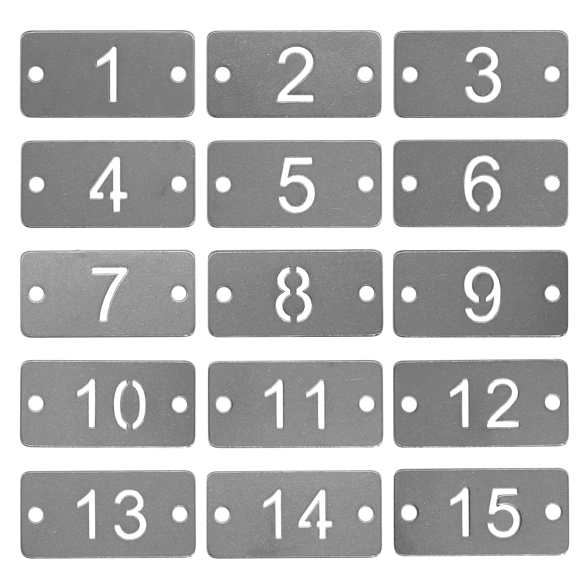 Staymax Rectangle Metal Hollowed Numbered Tags Stainless Steel Number Tags Key Tags (51-100)