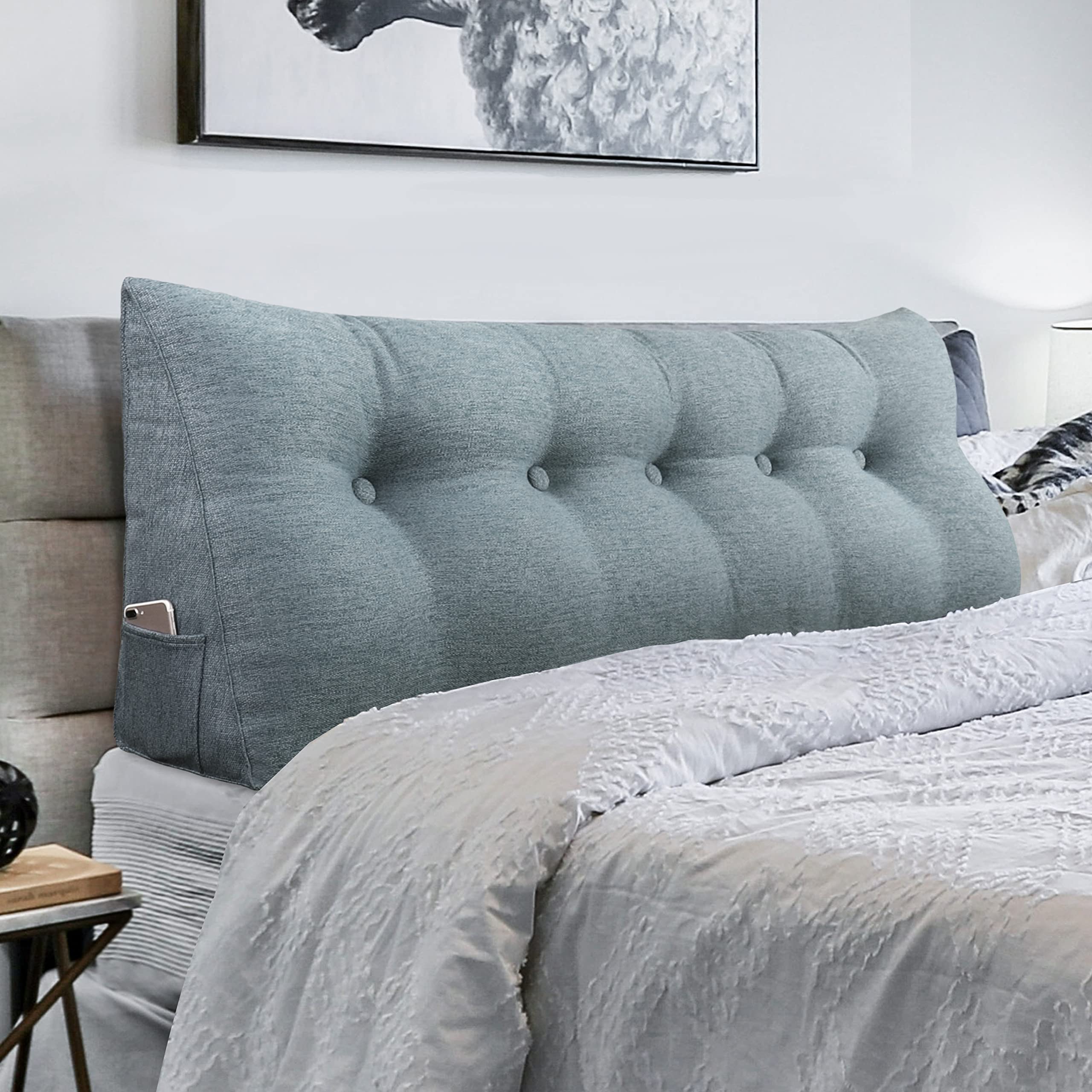 Vercart Triangular Headboard Wedge Pillow Daybed Pillows Bed Rest Reading Gap Filler Triangle Back Cushion Lumbar Positioning Up