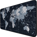 Large Extended Gaming Mouse Pad With Stitched Edges,(35.4X15.7In) Durable Non-Slip Natural Rubber Base, Waterproof Computer Keyb