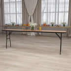 Flash Furniture Gael 8' Rectangular Folding Training Table, Natural Engineered Wood, 18"W x 96"L, Model YT-WTFT18X96-TBL-GG