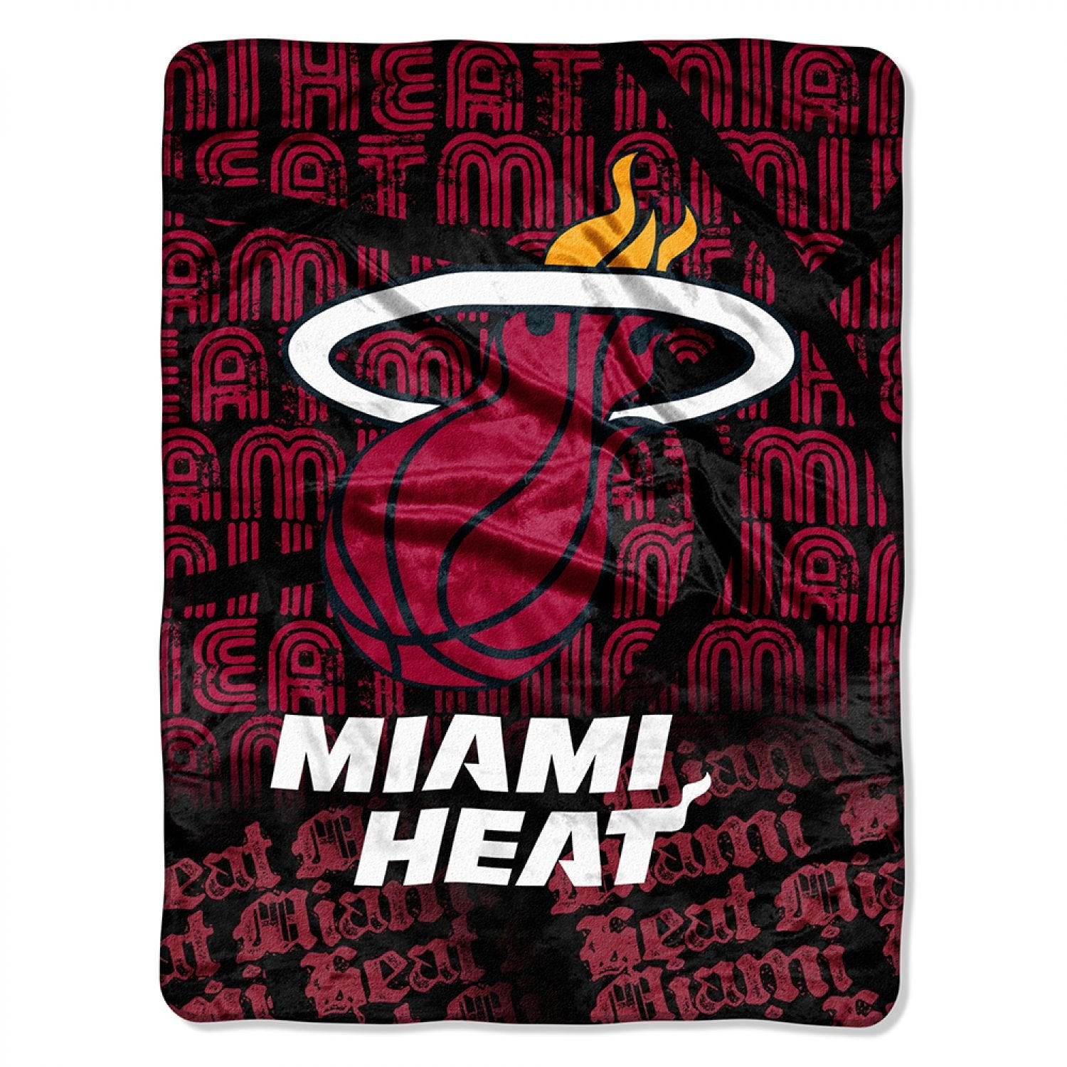Officially Licensed NBA Miami Heat Redux Micro Raschel Throw Blanket, 46 x 60, Multi Color