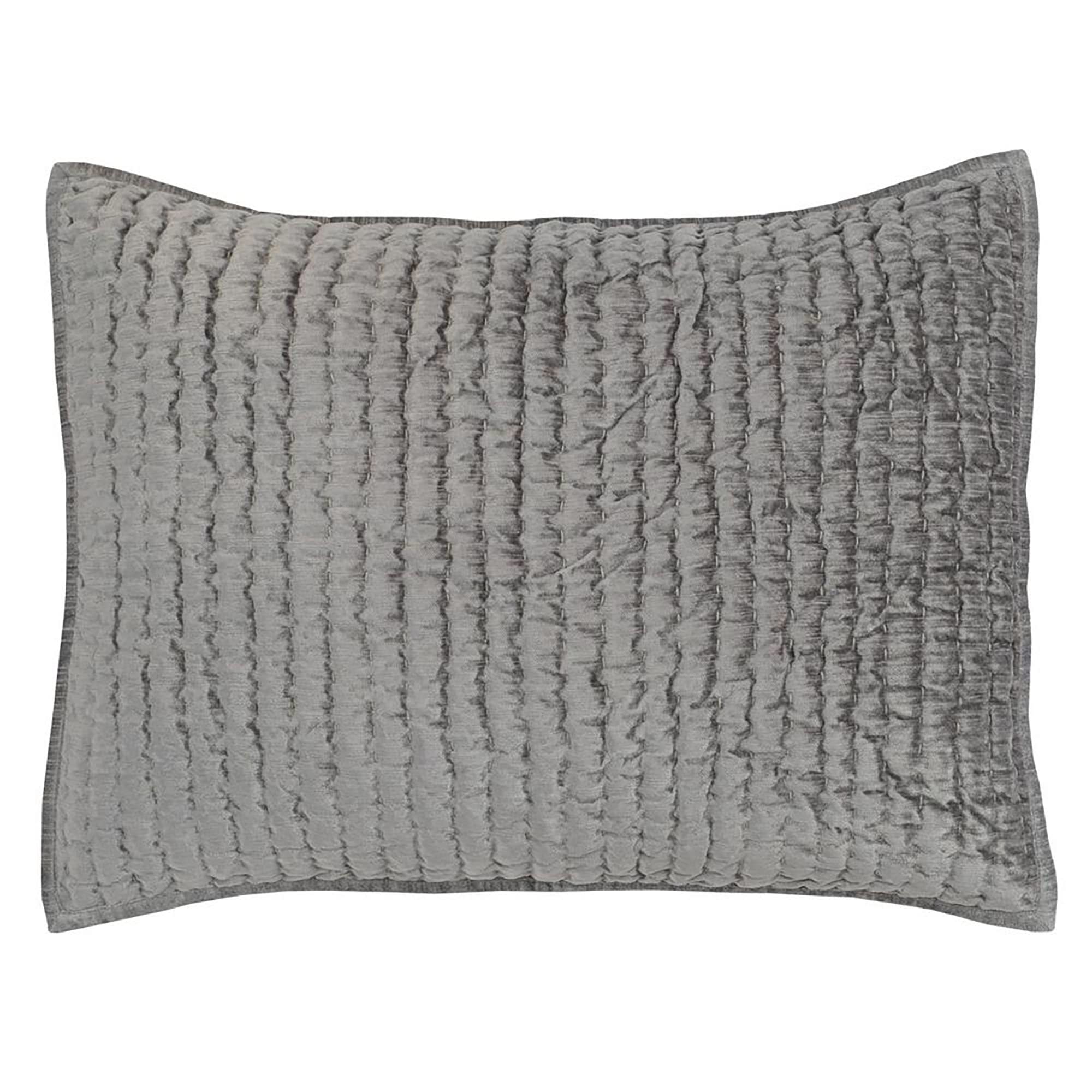 Kosas Home Dimitry 20X26 Rayon Velvet And Solid Cotton Standard Sham In Gray