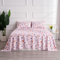 Pink Queen Sheets Set Flower Bed Sheets 4 Piece - Pink Botanical Patterned Sheets Microfiber Bedding Decor - Breathable & Durable Queen Sheet Set Up To16 Inches Deep Pocket Queen Bed Sheets