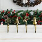 Night-Gring Christmas Stocking Holder - Set Of 4 Stocking Hangers Snowman Santa Snowflakes Christmas Tree Deer Christmas Stockin