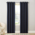 Sun Zero Barrow 2-Pack Energy Saving Grommet Curtain Panel Pair, 54'' x 54, Navy Blue