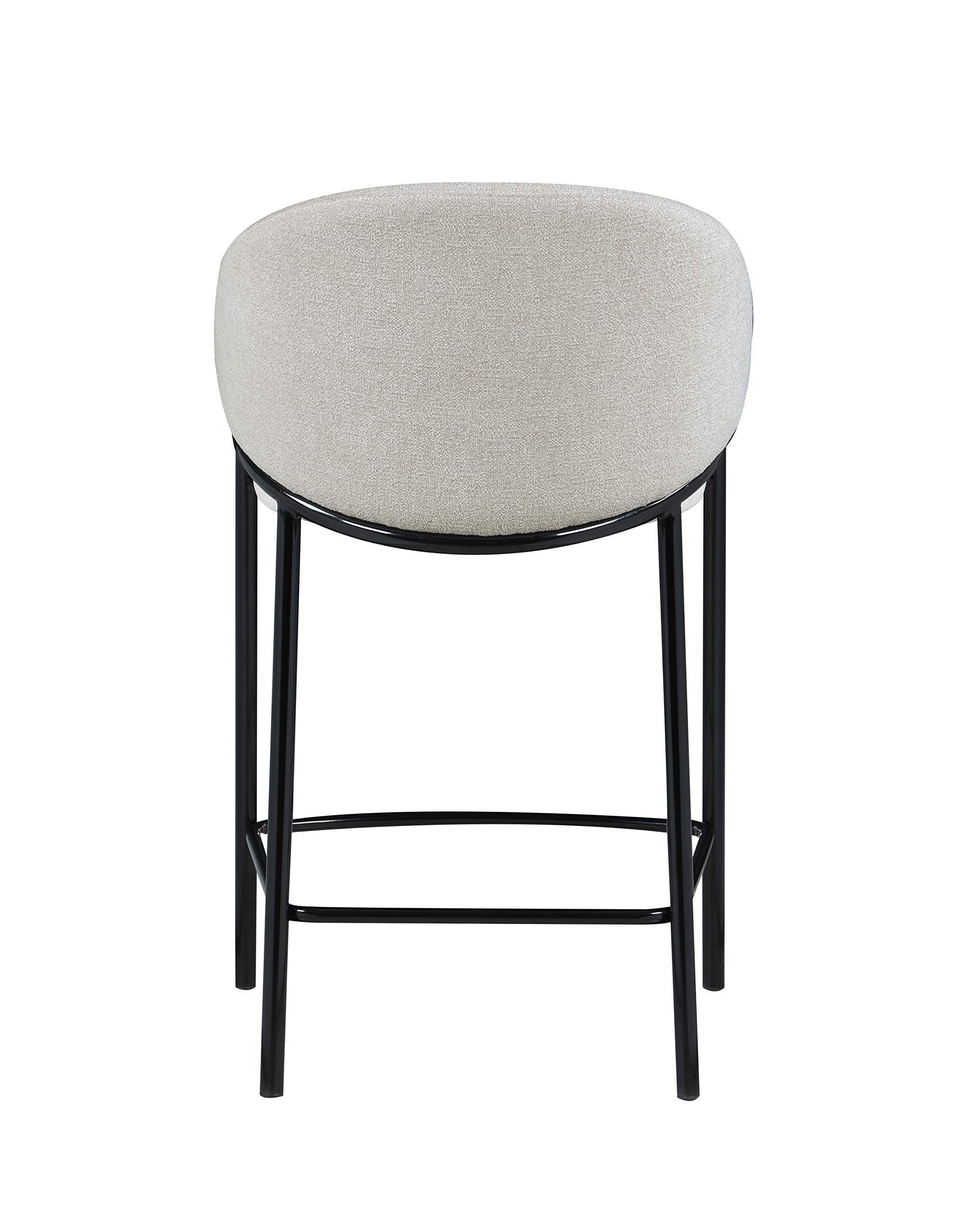 Coaster Home Furnishings Chadwick Farlow Set of 2 Counter Height Bar Stool Beige Fabric Upholstered Barstool Sturdy Metal Frame with Footrest 183436