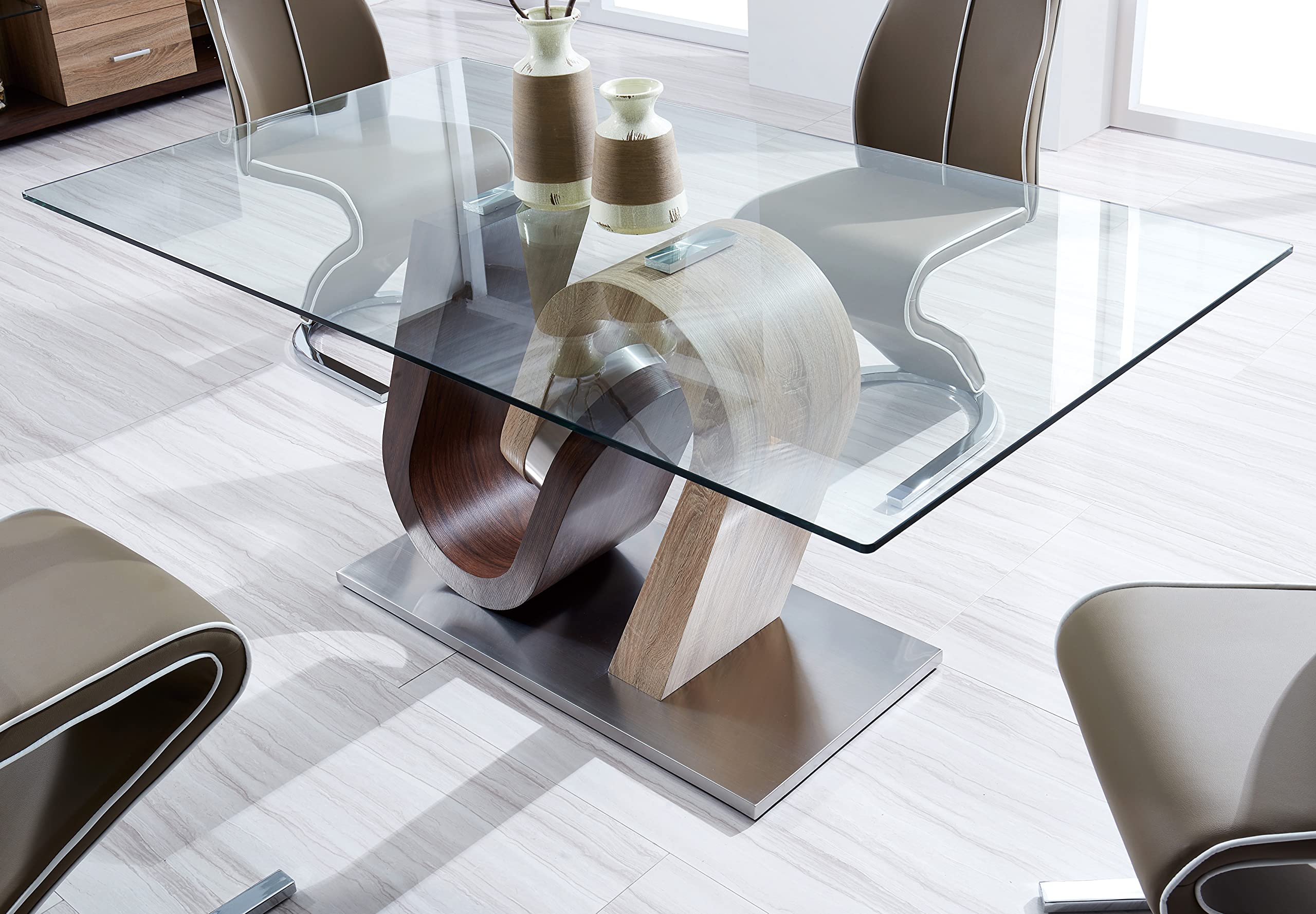 Global Furniture Usa Dining Table, Walnut Oak