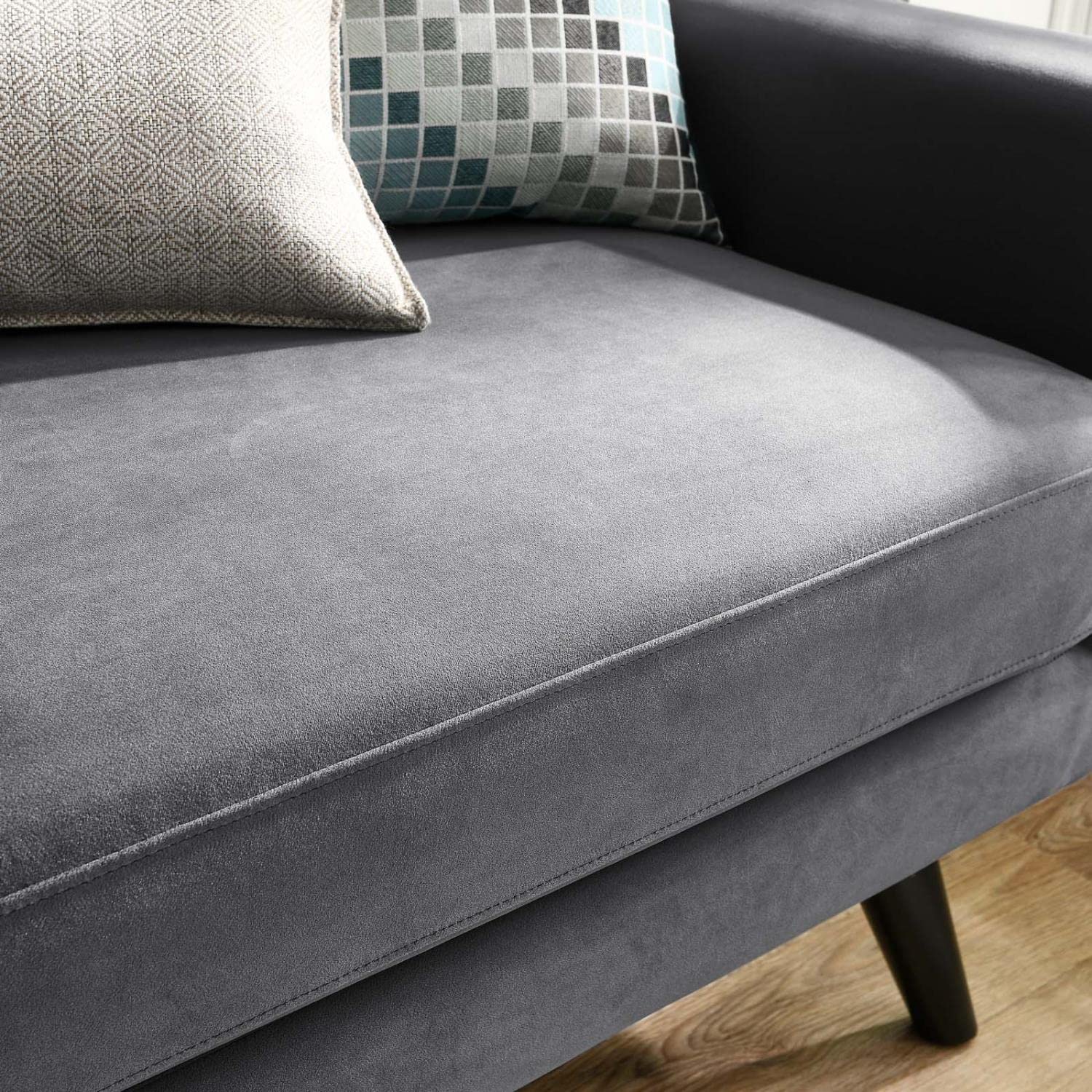 Modway Engage Performance Velvet Loveseat with Gray Finish EEI-5599-GRY