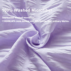 Avelom Lavender Purple Seersucker Duvet Cover Set Queen (90 X 90 Inches), 3 Pieces (1 Duvet Cover + 2 Pillow Cases), Ultra Soft Washed Microfiber, Textured Duvet Cover With Zipper Closure, Corner Ties