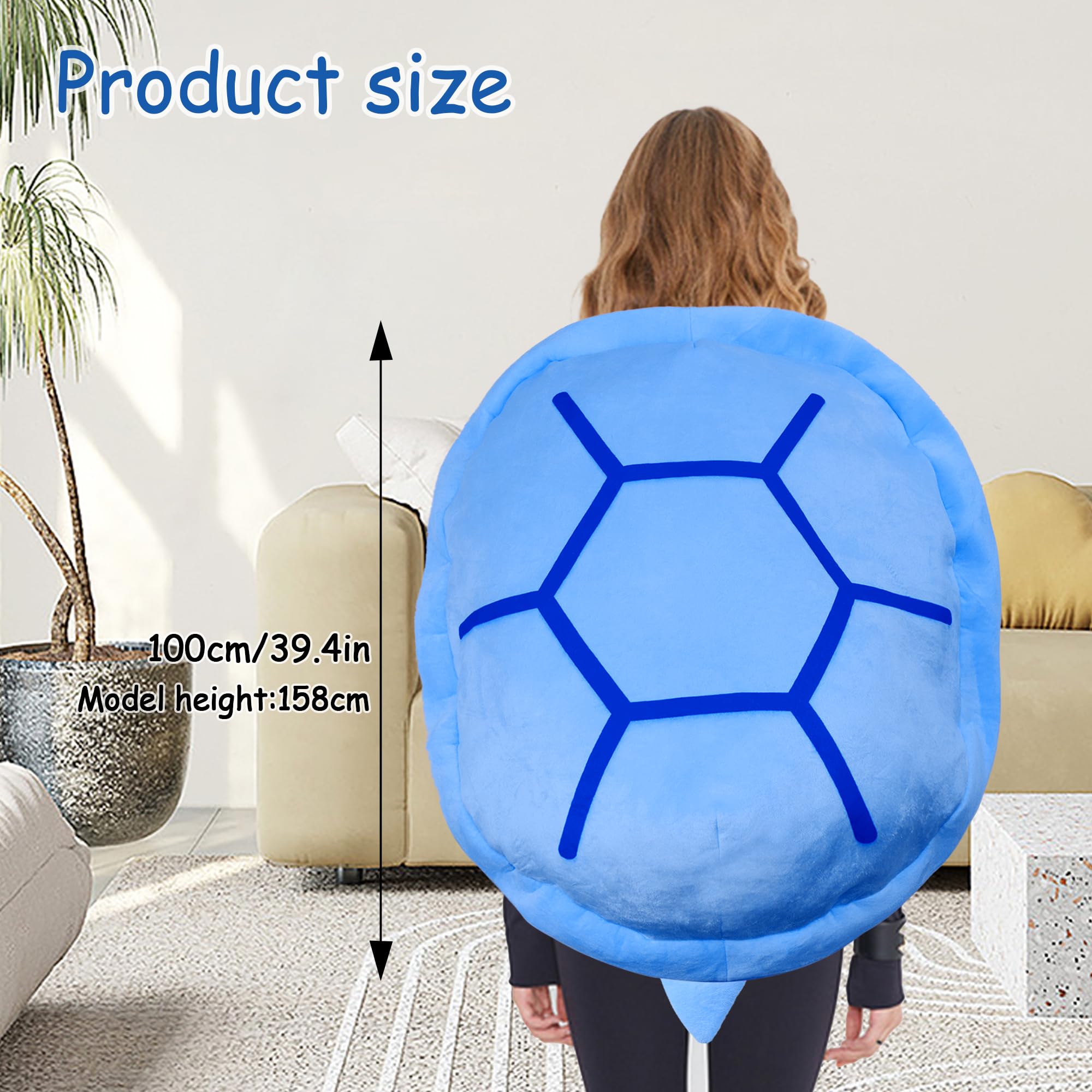 Cuecutie 40 Inch Wearable Turtle Shell Pillows Giant Tortoise Plush Pillow Green Turtle Shell Stuffed Animal Costume Plush Toy F