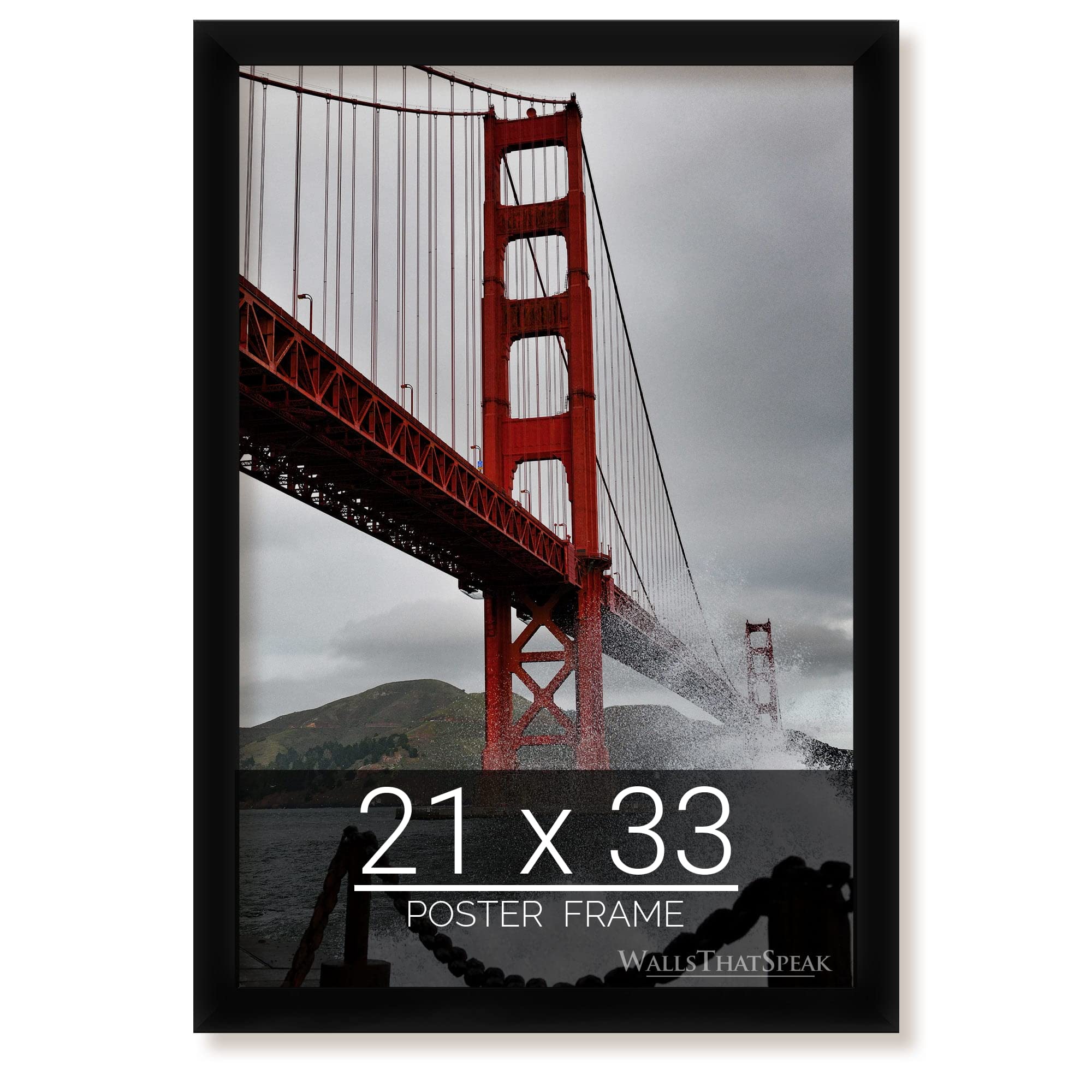 wallsthatspeak 21x33 Black Picture Frame for Puzzles Posters Photos or Artwork