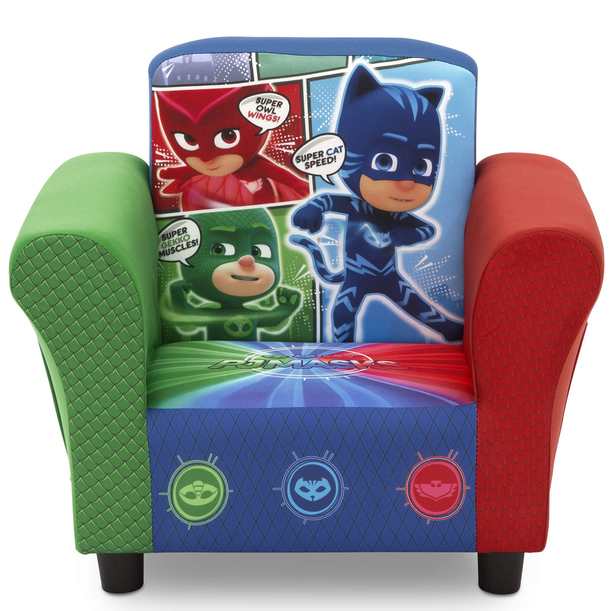 Delta Children Upholstered Kids Chair, Pj Masks, Wood, 1 Count, Model UP83582PJ-1170