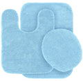 Kids Zone Home Linen 3 pc Solid Light Blue Bathroom Rug Set Bath Mats Bath Set Super Soft Anti Slip Soft Mats New