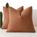 Foindtower Pack Of 2, Decorative Textured Boucle Throw Pillow Covers Accent Solid Pillow Cases Neutral Couch Cushion Case For Ch