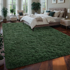 Larhom Fluffy Area Rugs For Living Room Bedroom, 4X6 Dark Green Ultra Soft Plush Fuzzy Rug, Anti-Skid Indoor Carpet Nursery Rugs