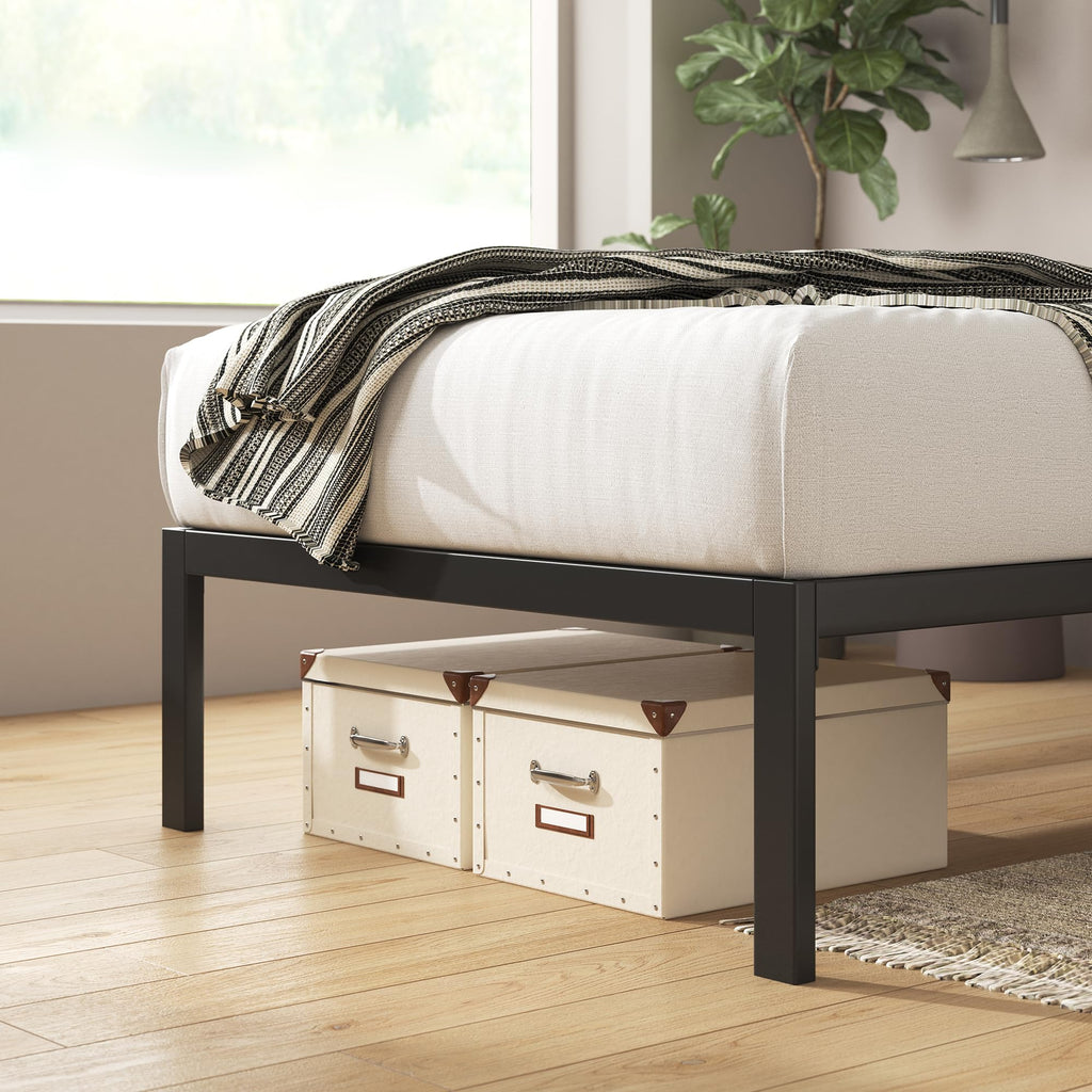 Zinus Mia Metal Platform Bed Frame, Twin, Black, Steel, No Box Spring Needed, Easy Assembly, Model AZ-ASMP-15T