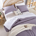Weigelia Full Size Comforter Sets Solid Dusty Purple Bedding Comforters 7 Piece Grayish Purple Microfiber Comforters Set With Sh