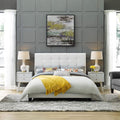 Modway Melanie Tufted Fabric Upholstered Queen Platform Bed In White