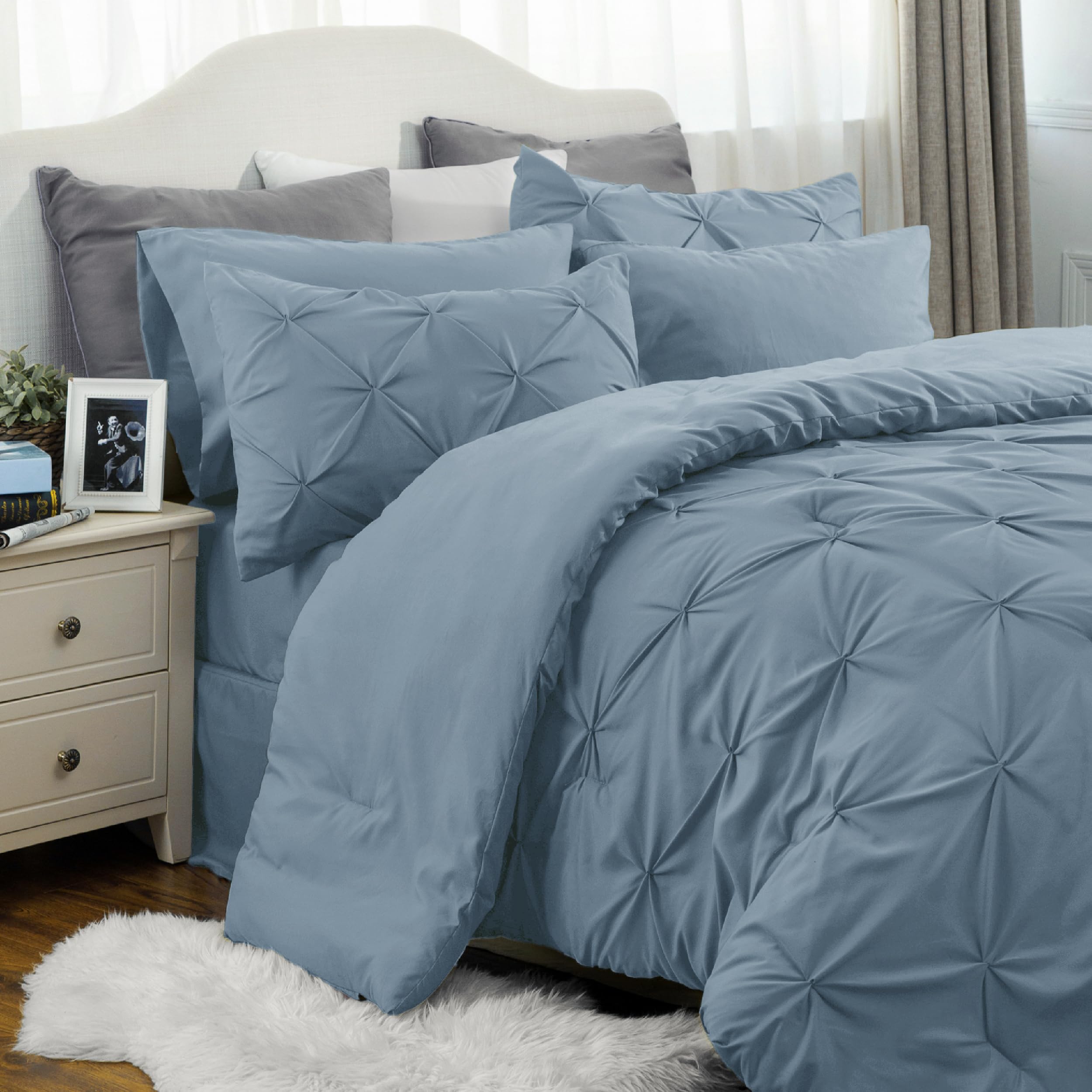 Bedsure King Size Comforter Set - Bedding Set King 7 Pieces, Bed In A Bag Bed Set With Comforter, Sheets, Pillowcases & Shams