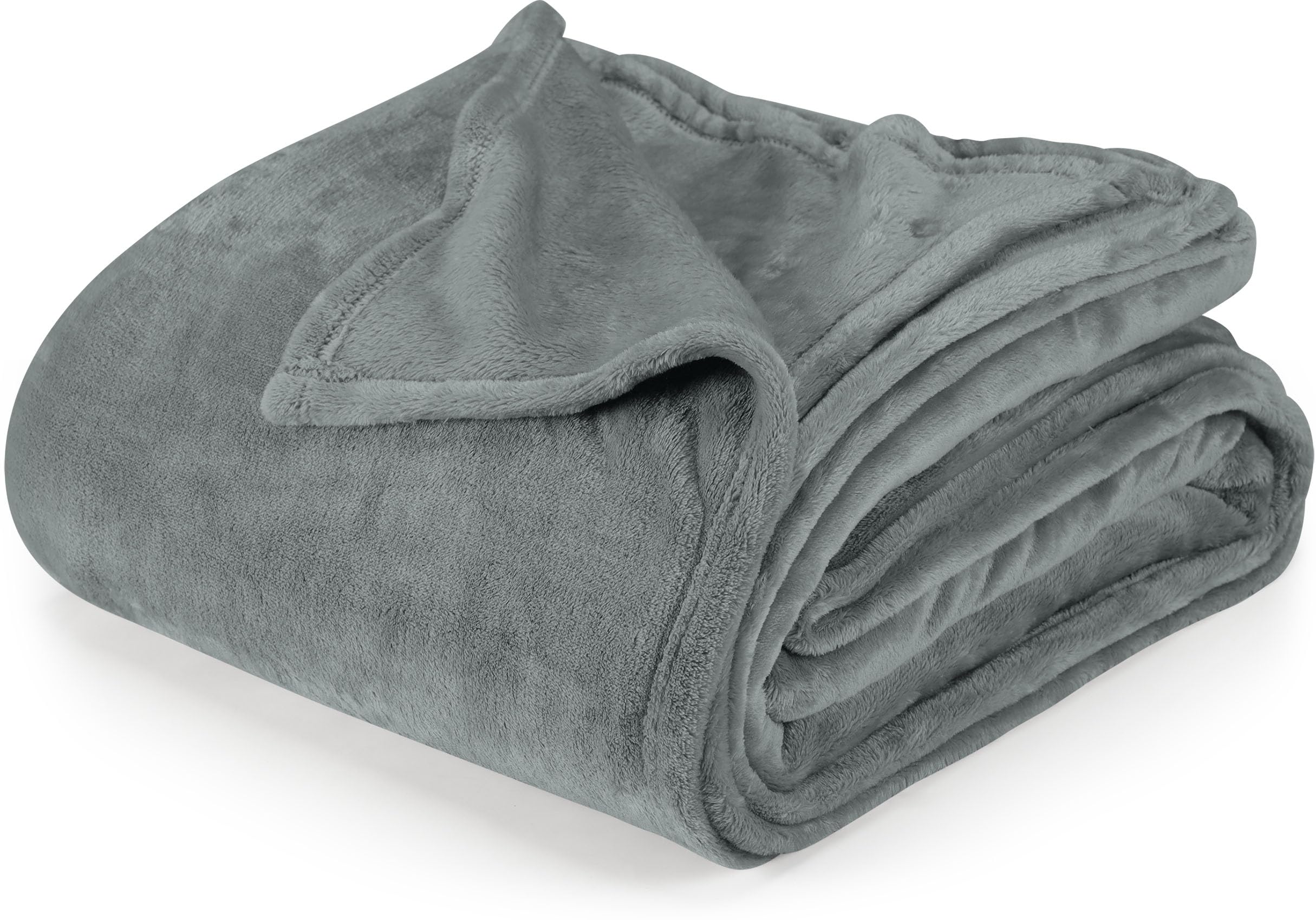 Utopia Bedding Cool Grey Fleece Blanket Queen Size Lightweight Fuzzy Soft Anti-Static Microfiber Bed Blanket (90X90 Inch)