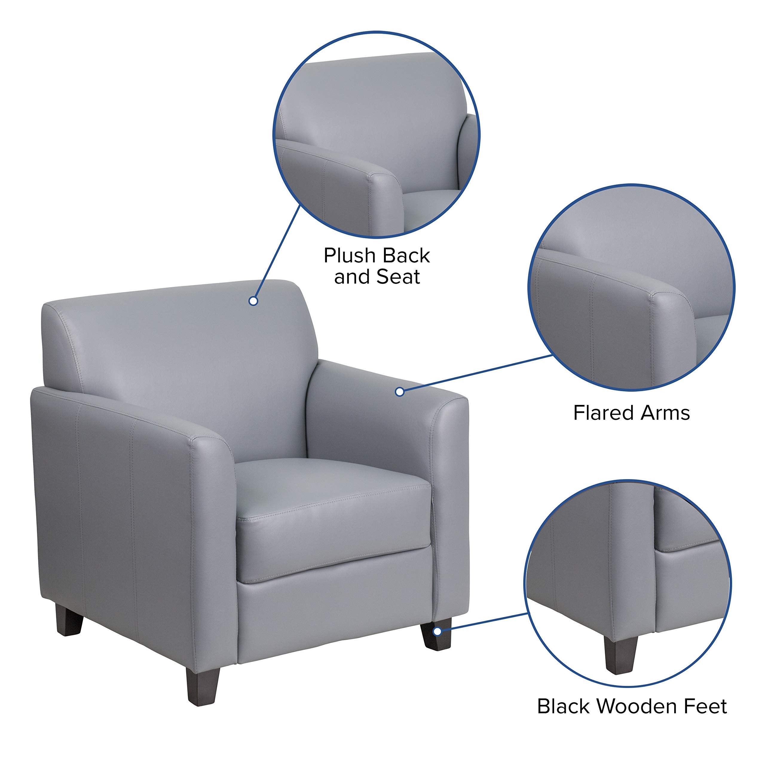 Flash Furniture HERCULES Diplomat Series Gray LeatherSoft Chair