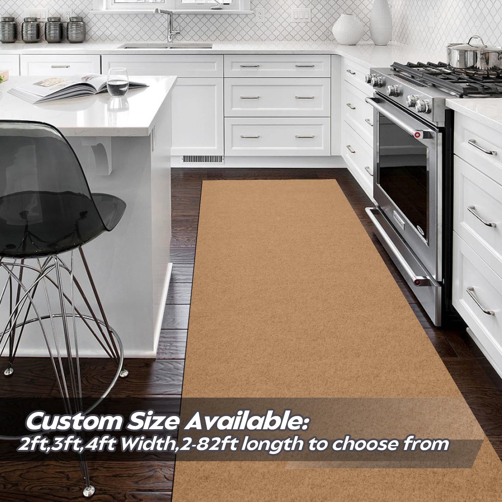 Gotohipi Runner Rug 3'X49'Indoor Outdoor Utility Carpet,Area Rugs With Non Slip Rubber Backing For Hallway Kitchen Entryway Balc