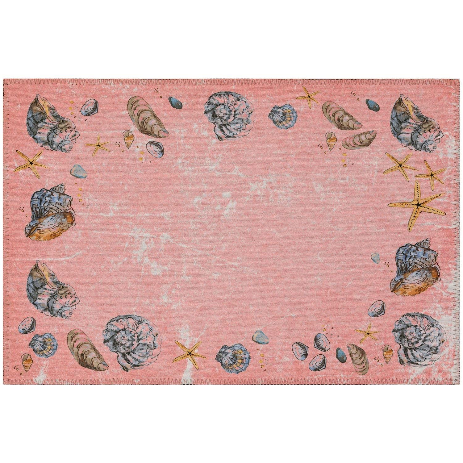 Seabreeze Sz9 Pink Coastal Rug Rectangle 9' X 12'