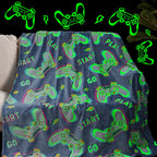 Glow in The Dark Blanket Gaming Controller Glowing Throw Blanket Gamer Plush Luminous Blankets and Throws Soft Throw Gift for Ki