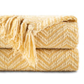Battilo Home Gold Throw Blanket For Couch, Fall Decor Blankets & Throws, Fall Throw Blanket For Autumn Halloween Decoration, Yel