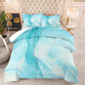Edgzko Comforter Set Blue Marble: Full Size Aqua Blue Bedding Sets For Teen Girls Kids Women Bedroom Abstract Baby Blue Marbling