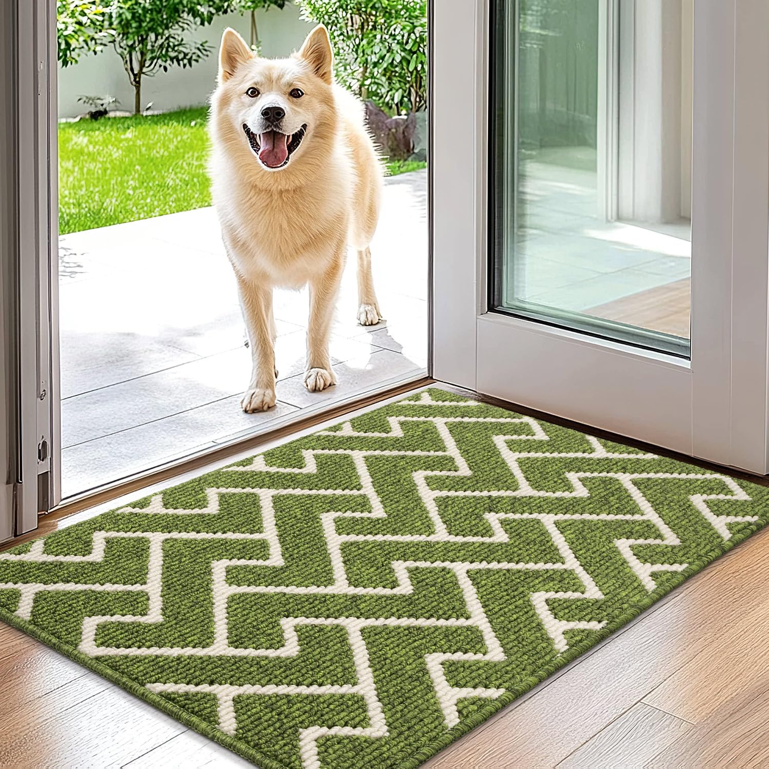Hicorfe Indoor Doormat,Front Back Door Mat Rubber Backing Non Slip Door Mats,20'X31.5' Low-Profile Absorbent Resist Dirt Entry